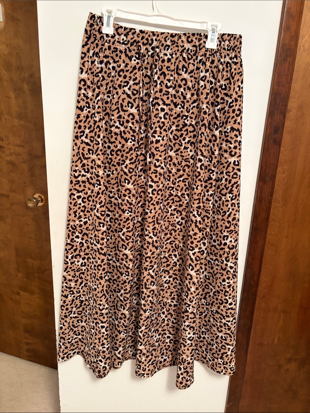 Leopard Print Maxi Skirt - Tan/Black